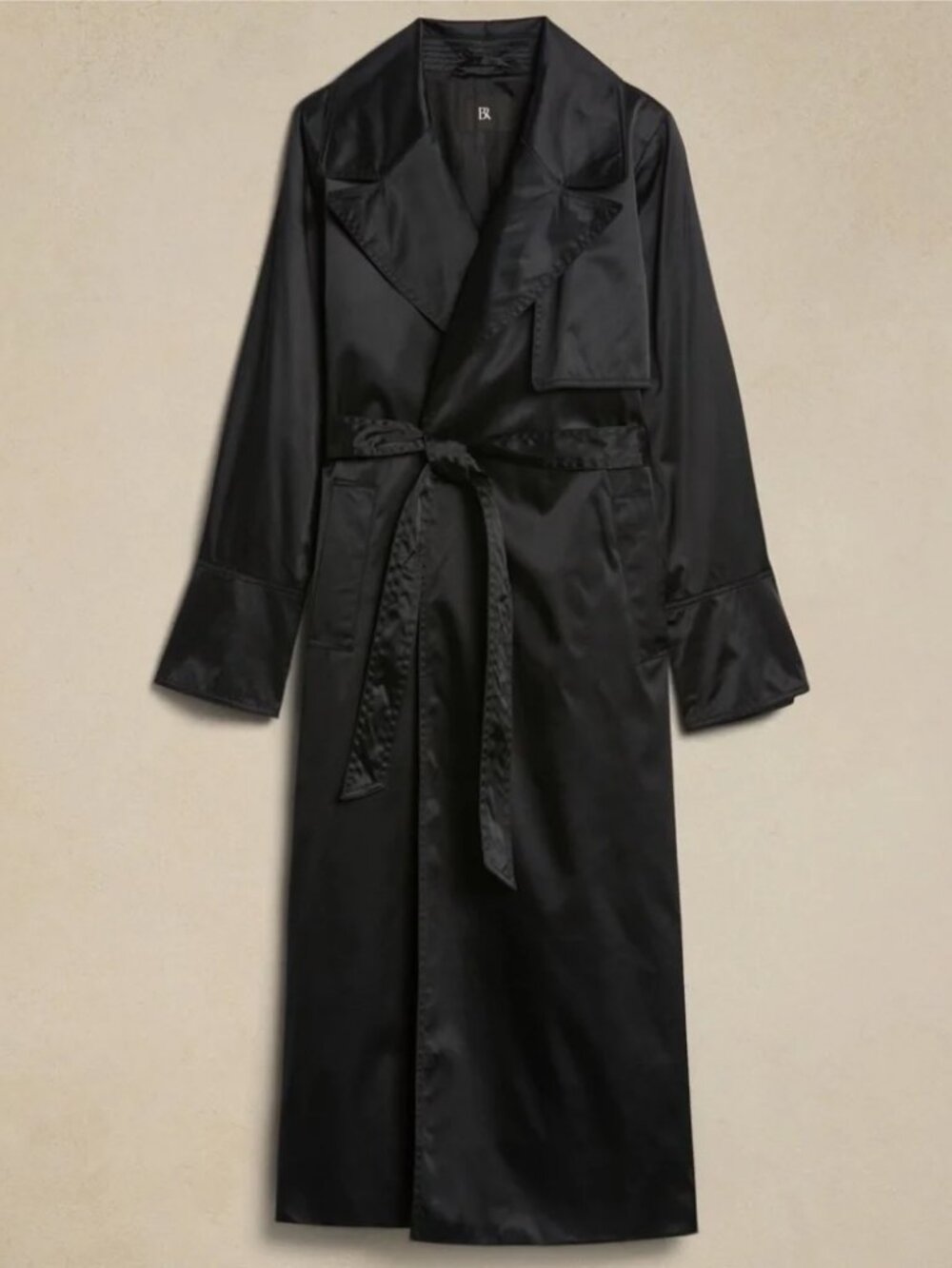 NWT Banana Republic Maja Satin Trench Coat in Black. Size S. - Picture 4 of 9